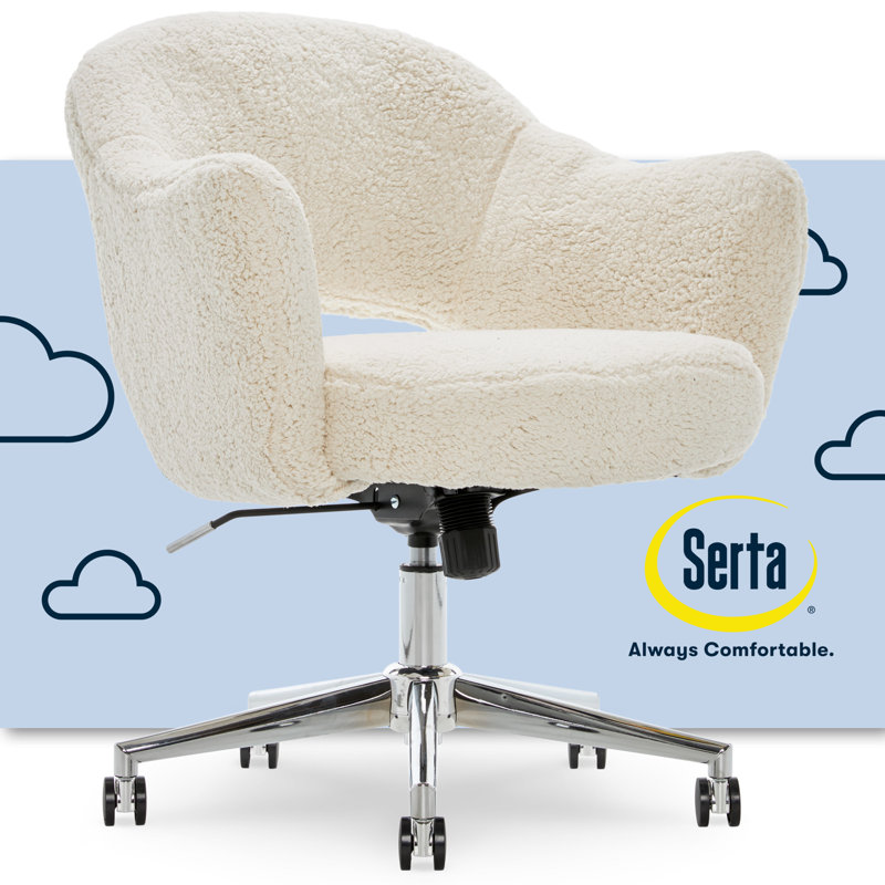 Serta Valetta Midcentury Modern Faux Fur Home Office Chair with Memory Foam Padding & Reviews